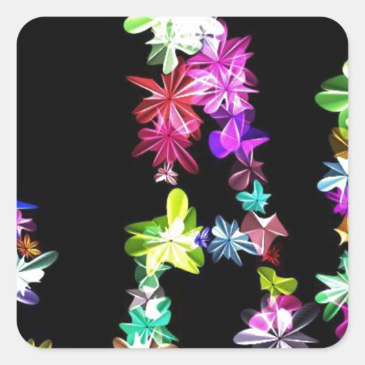「PEACE」 in Flowers Artプリント製品 スクエアシール (正面)