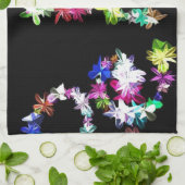 「PEACE」in Flowers Artプリント キッチンタオル (折り畳み)