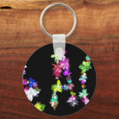 「PEACE」in Flowers Artプリント キーホルダー (正面)