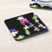 「PEACE」in Flowers Artプリント コースター (左側)