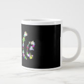 「PEACE」in Flowers Artプリント ジャンボコーヒーマグカップ (右)