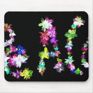 「PEACE」in Flowers Artプリント マウスパッド