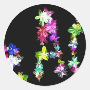 「PEACE」in Flowers Artプリント ラウンドシール