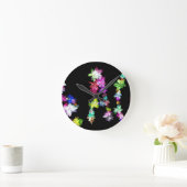 「PEACE」in Flowers Artプリント ラウンド壁時計 (ホーム)