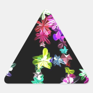 「PEACE」in Flowers Artプリント 三角形シール