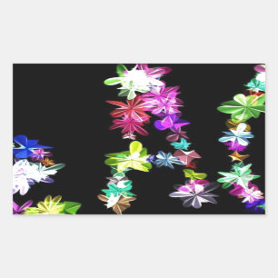 「PEACE」in Flowers Artプリント 長方形シール