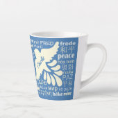 PEACE in languages名前をカスタムする&カラー カフェラテマグ (右)