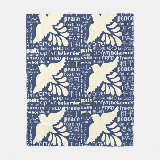PEACE in many languagesフリースブランケット フリースブランケット (正面)