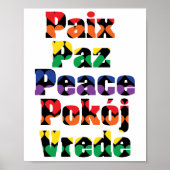 Peace in Many Languagesレインボーハート ポスター (正面)