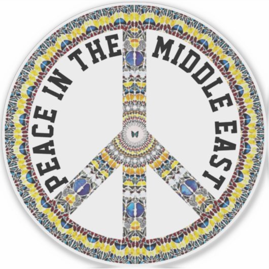 PEACE IN THE MIDDLE EAST - GEOMETRIC BUTTERFLY シール (正面)