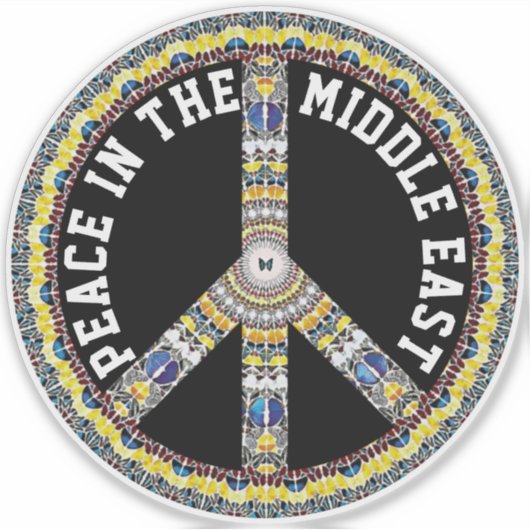 PEACE IN THE MIDDLE EAST - GEOMETRIC BUTTERFLY シール (正面)