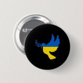 Peace In Ukraine Dove. Stand With Ukraine. Freedom 缶バッジ (正面&裏面)