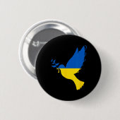Peace In Ukraine Dove. Stand With Ukraine. Support 缶バッジ (正面&裏面)