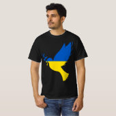 Peace in Ukraine Dove. Stand with Ukraine. Support Tシャツ (正面フル)