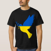 Peace in Ukraine Dove. Stand with Ukraine. Support Tシャツ (正面)