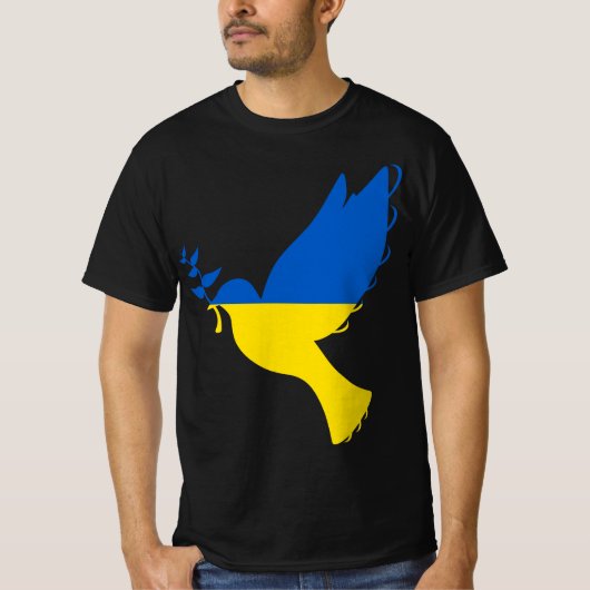 Peace in Ukraine Dove. Stand with Ukraine. Support Tシャツ (正面)