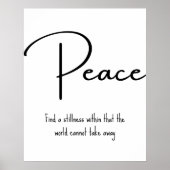 Peace Inspirational Quote Wall Print ポスター (正面)
