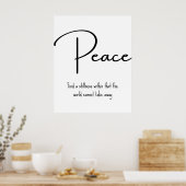 Peace Inspirational Quote Wall Print ポスター (キッチン)