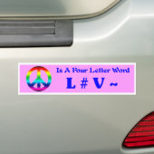 Peace is a Four Letter Word - Bumper Sticker バンパーステッカー (車上)