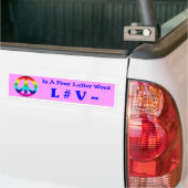 Peace is a Four Letter Word - Bumper Sticker バンパーステッカー (トラック上)