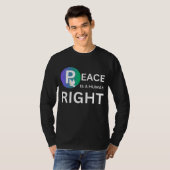Peace Is a Human Right | Dove and Earth Symbol Tシャツ (正面フル)