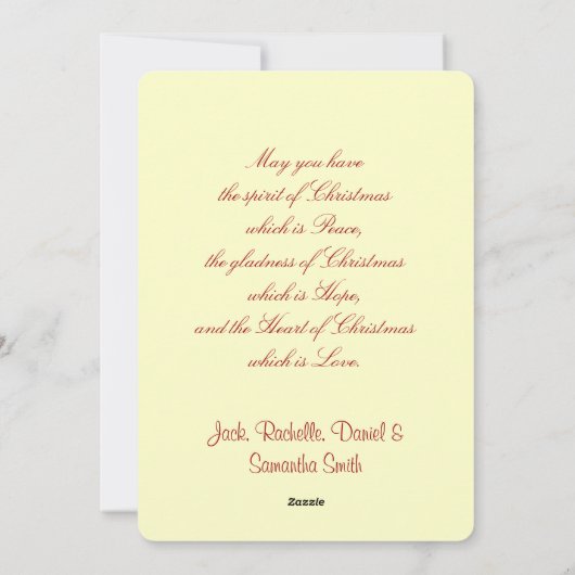 Peace & Joyクリスマスミュージックグリーティングカード シーズンカード (裏面)