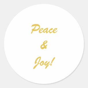 Peace & Joyトポグラフィスクリプト(金ゴールドカラー) ラウンドシール