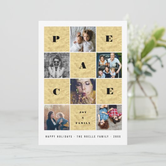 Peace Joyファミリーゴールドフォイルブロック5フォトコラージュ シーズンカード (スタンド正面)