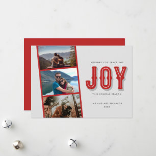 Peace Joy写真新婚カップル・クリスマス シーズンカード