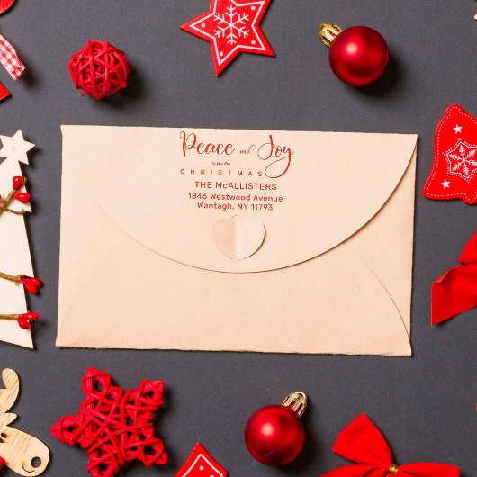 Peace & Joy引用文ホリーお洒落スクリプトアドレス ラバースタンプ