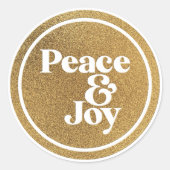 Peace & Joy金ゴールドと白 ラウンドシール (正面)