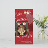 Peace & Joy魔法雪片クリスマスフェアリー写真 シーズンカード (スタンド正面)