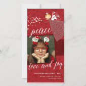 Peace & Joy魔法雪片クリスマスフェアリー写真 シーズンカード (正面)