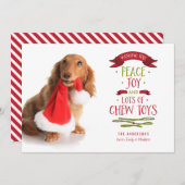 Peace Joy & Cut Toysホリデーペットドッグフォトカード シーズンカード (正面/裏面)