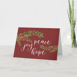 Peace Joy Hope水色の紅葉クリスマス シーズンカード
