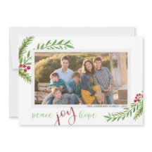 Peace Joy Hope Water Color Two Photo Chrimas
