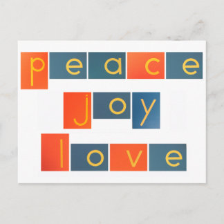 PEACE JOY LOVEサンドペーパー文字 シーズンポストカード