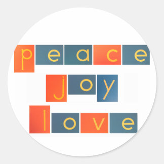 PEACE JOY LOVEサンドペーパー文字 ラウンドシール