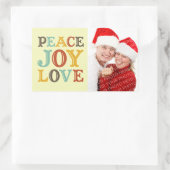 PEACE JOY LOVEブロック状封筒写真ラベル 長方形シール (バッグ)