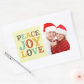 PEACE JOY LOVEブロック状封筒写真ラベル 長方形シール (封筒)