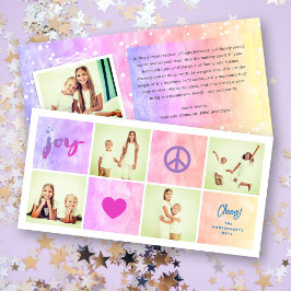 Peace Joy Love カラフル Squares スタイリッシュ 4写真 シーズンカード