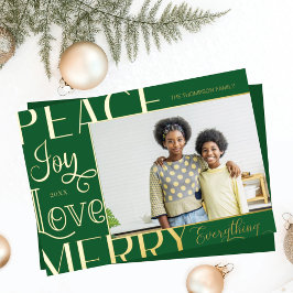Peace Joy Love メリー Everything 縁ど Type写真 箔シーズンカード