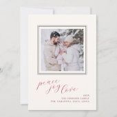 Peace Joy Love Christmas Card Holiday Photo Image カード (正面)