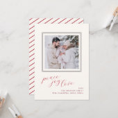 Peace Joy Love Christmas Card Holiday Photo Image カード (正面/裏面インサイチュ)