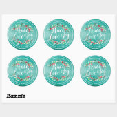 Peace Joy & Love Christmas Happy New Year Address ラウンドシール (シート)