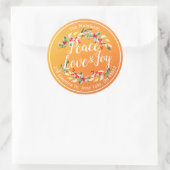 Peace Joy & Love Christmas Happy New Year Address ラウンドシール (バッグ)