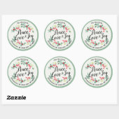 Peace Joy & Love Christmas Happy New Year Address ラウンドシール (シート)