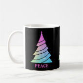 Peace Joy Love Christmas Treesコーヒーマグ コーヒーマグカップ (左)