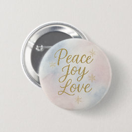Peace Joy Love Elegant Christmas 缶バッジ