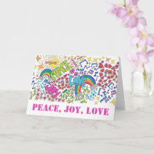 Peace Joy Love Hippy Art，あなたの言葉を含む